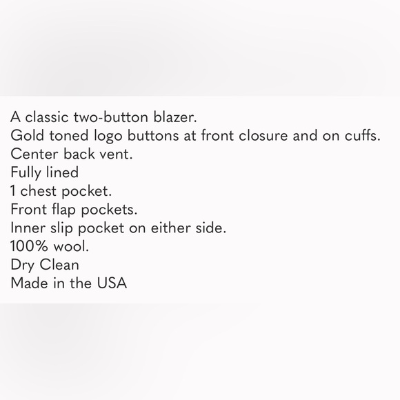 BROOKS BROTHERS Brooksease Wool Navy 2 Button Jacket with Gold Buttons Size 43R - Picture 9 of 11